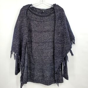 White House Black Market Gray Metallic Silver Sweater with a Scarf
